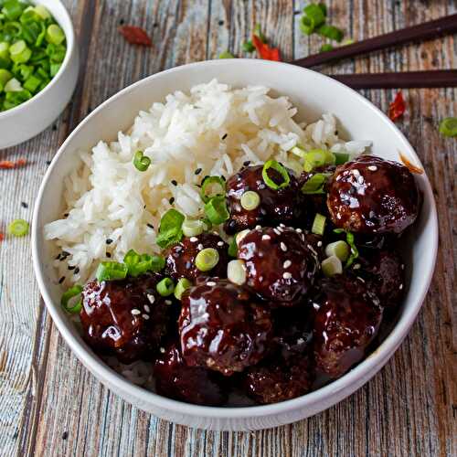 Chinese Beef Meatballs with Hoisin Ginger Sauce