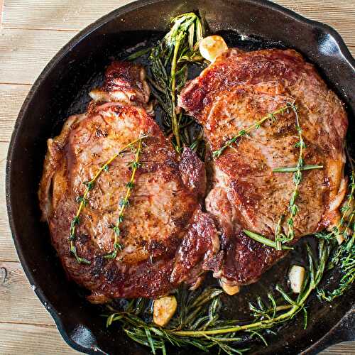 Perfect Pan Seared Ribeye Steak