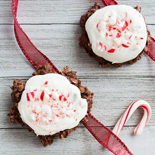 Chocolate Peppermint No Bake Cookies