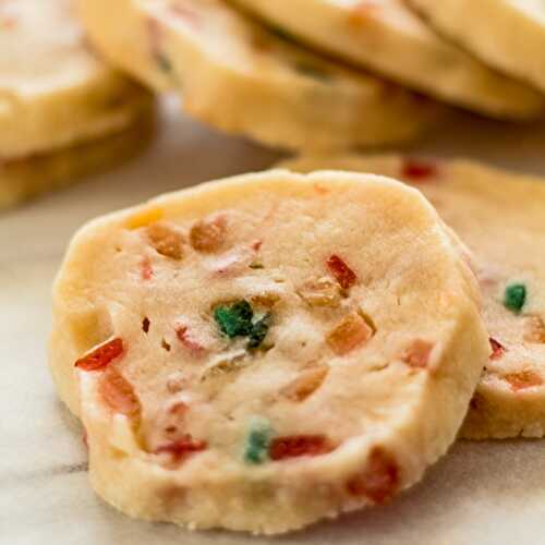 Fruitcake Shortbread Cookies