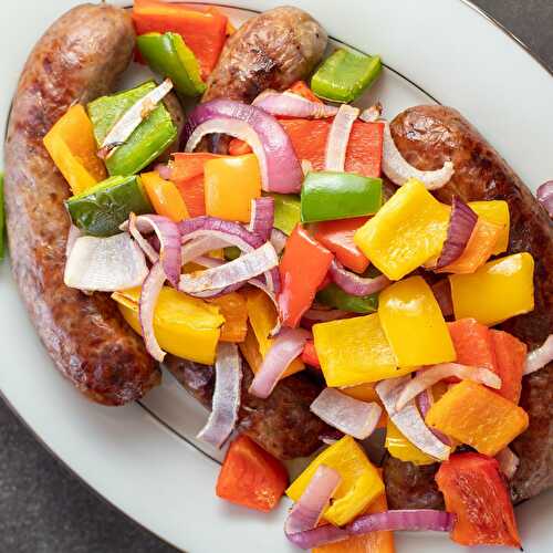 Air Fryer Sausage & Peppers (with Onions)