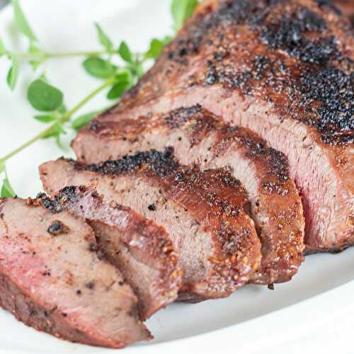 Grilled Beef Heart Steaks