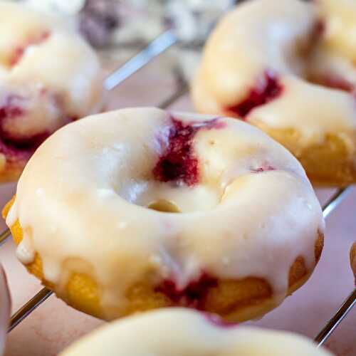 Lemon Raspberry Baked Donuts
