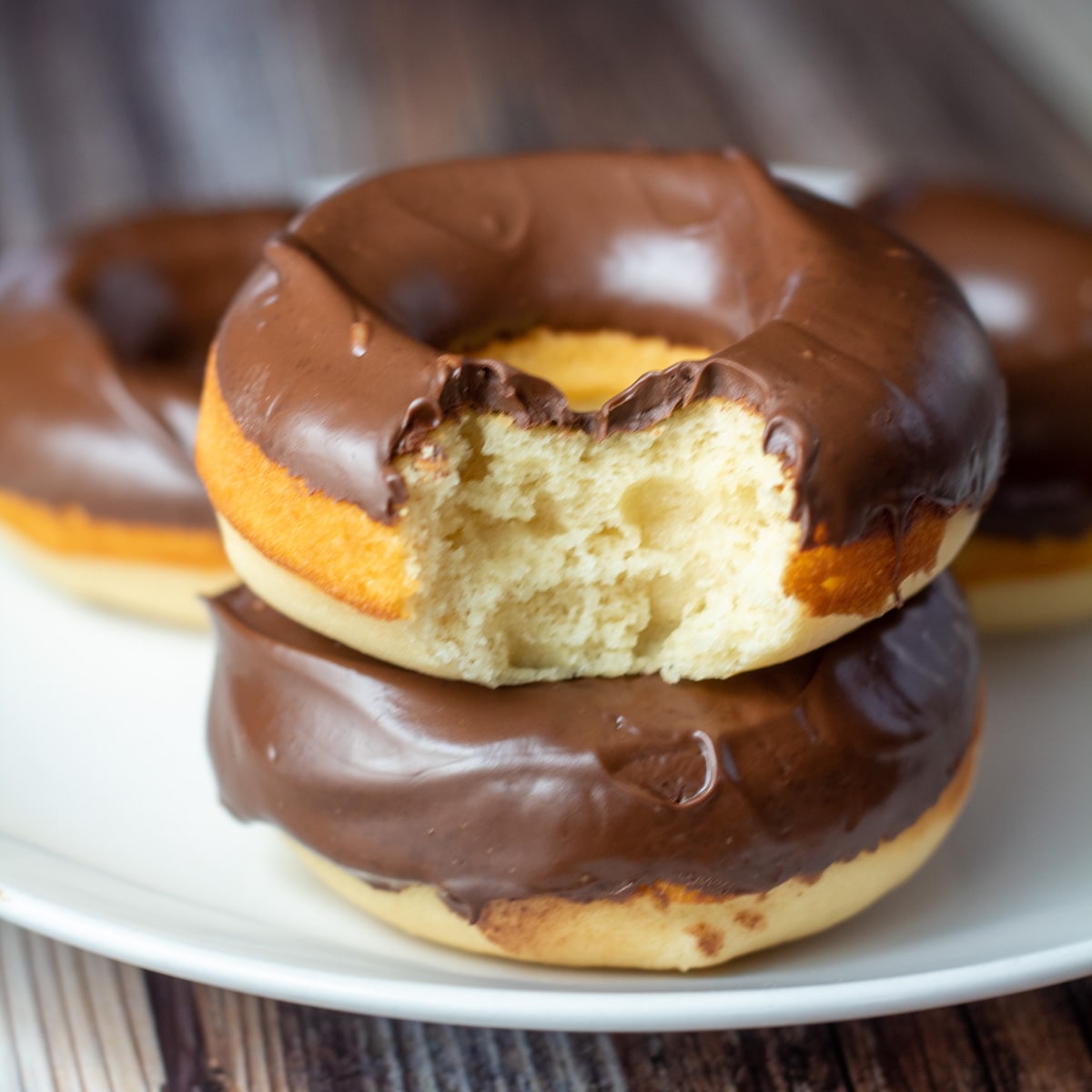 Chocolate Frosted Baked Donuts