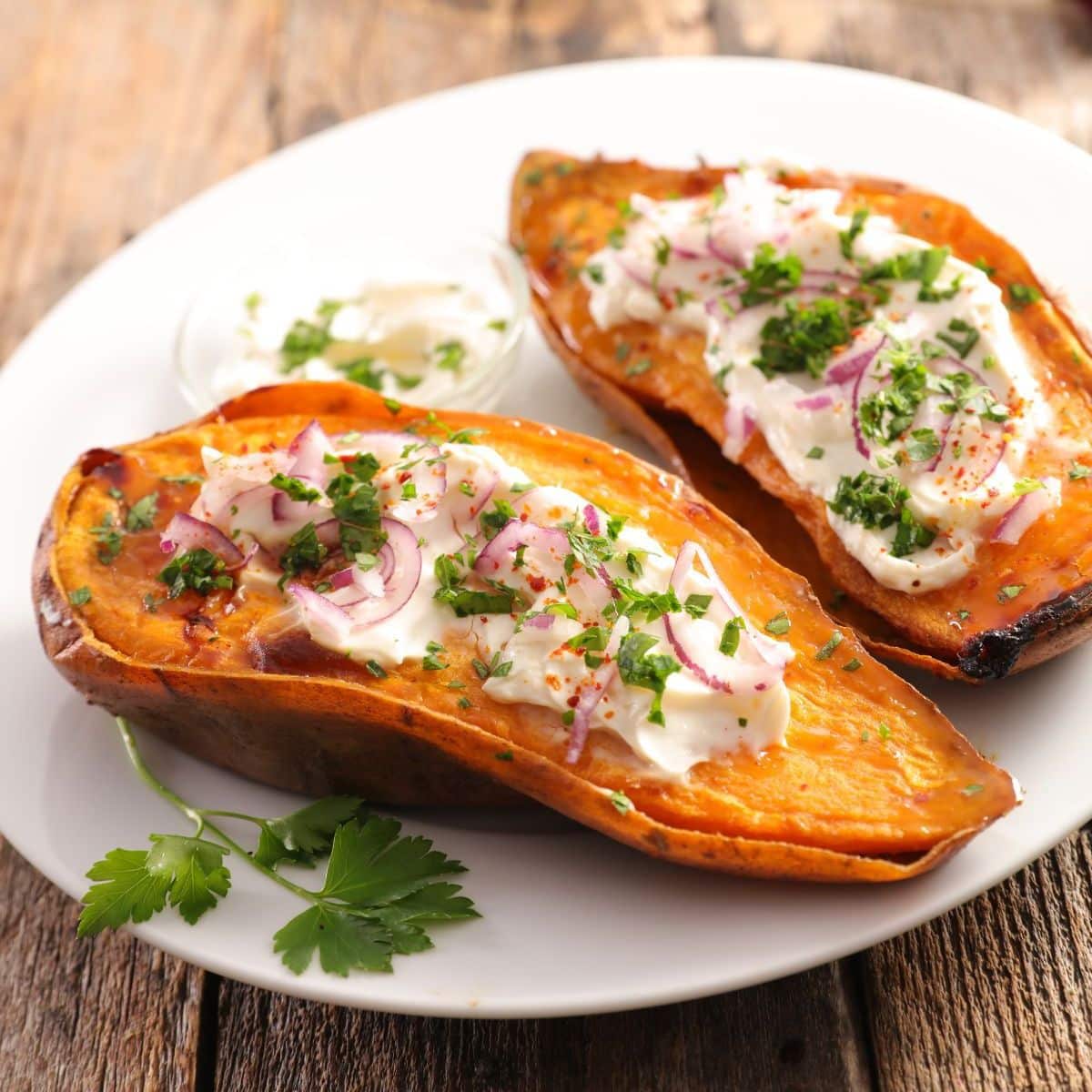 Microwave Baked Sweet Potatoes