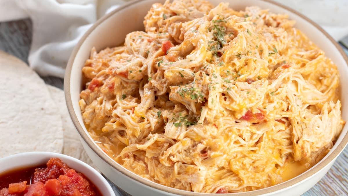 Crockpot Creamy Salsa Chicken