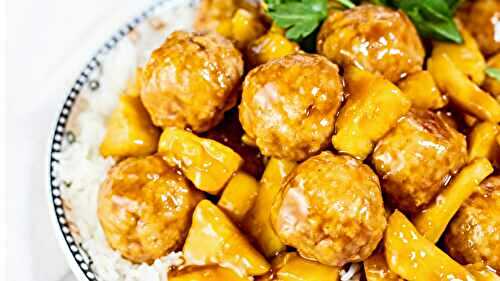 Teriyaki Chicken Meatballs with Pineapple