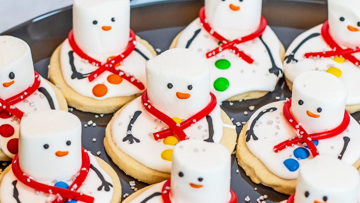 Melting Snowman Sugar Cookies