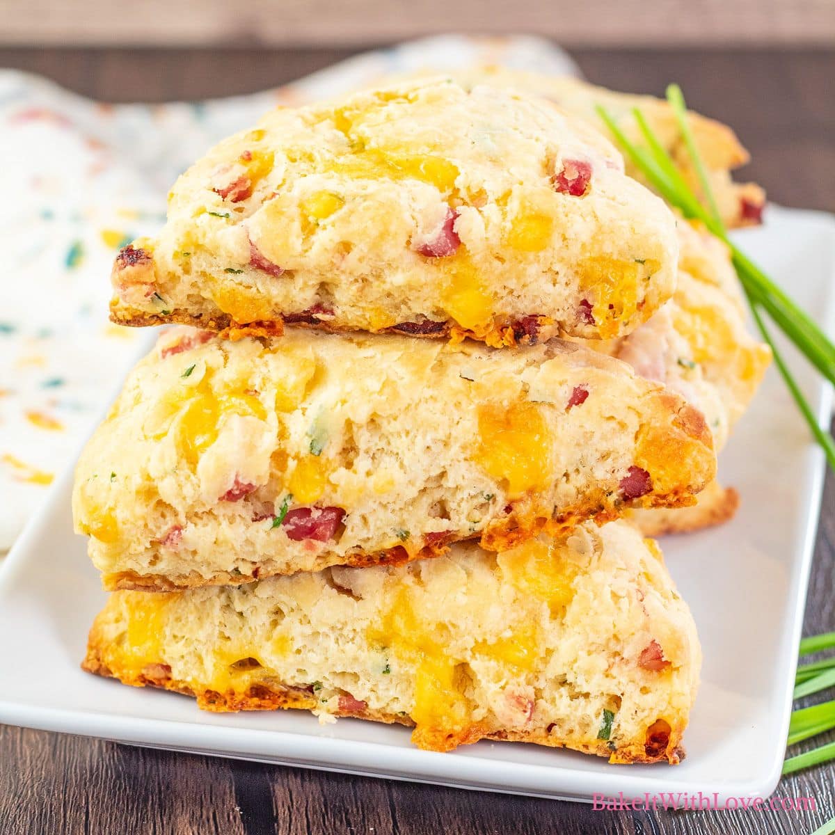 Ham, Cheddar Cheese & Chives Scones