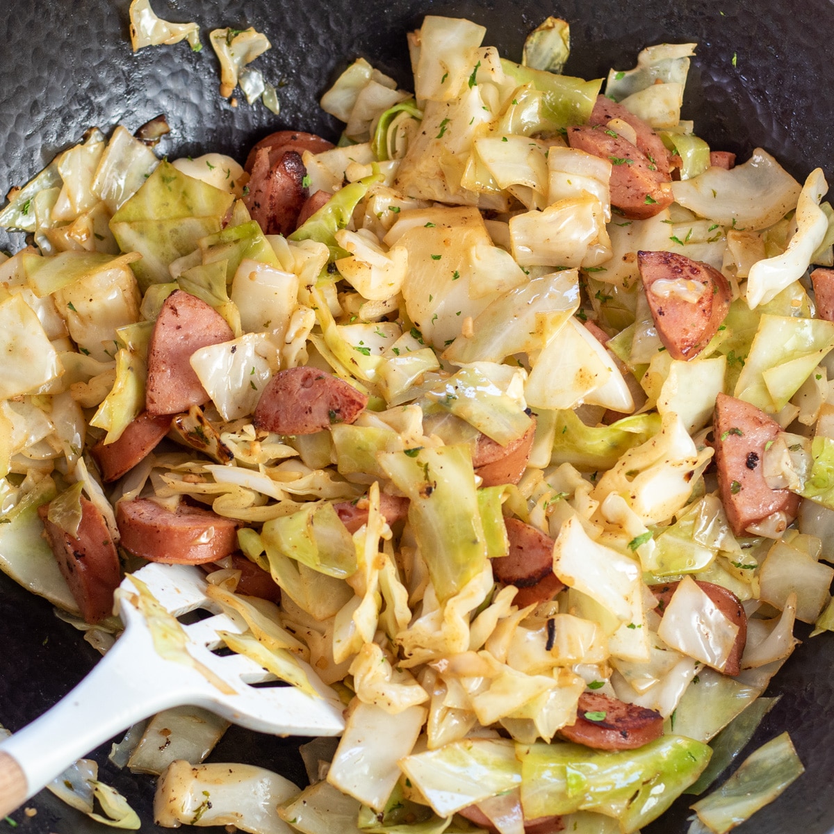 Kielbasa Cabbage Skillet