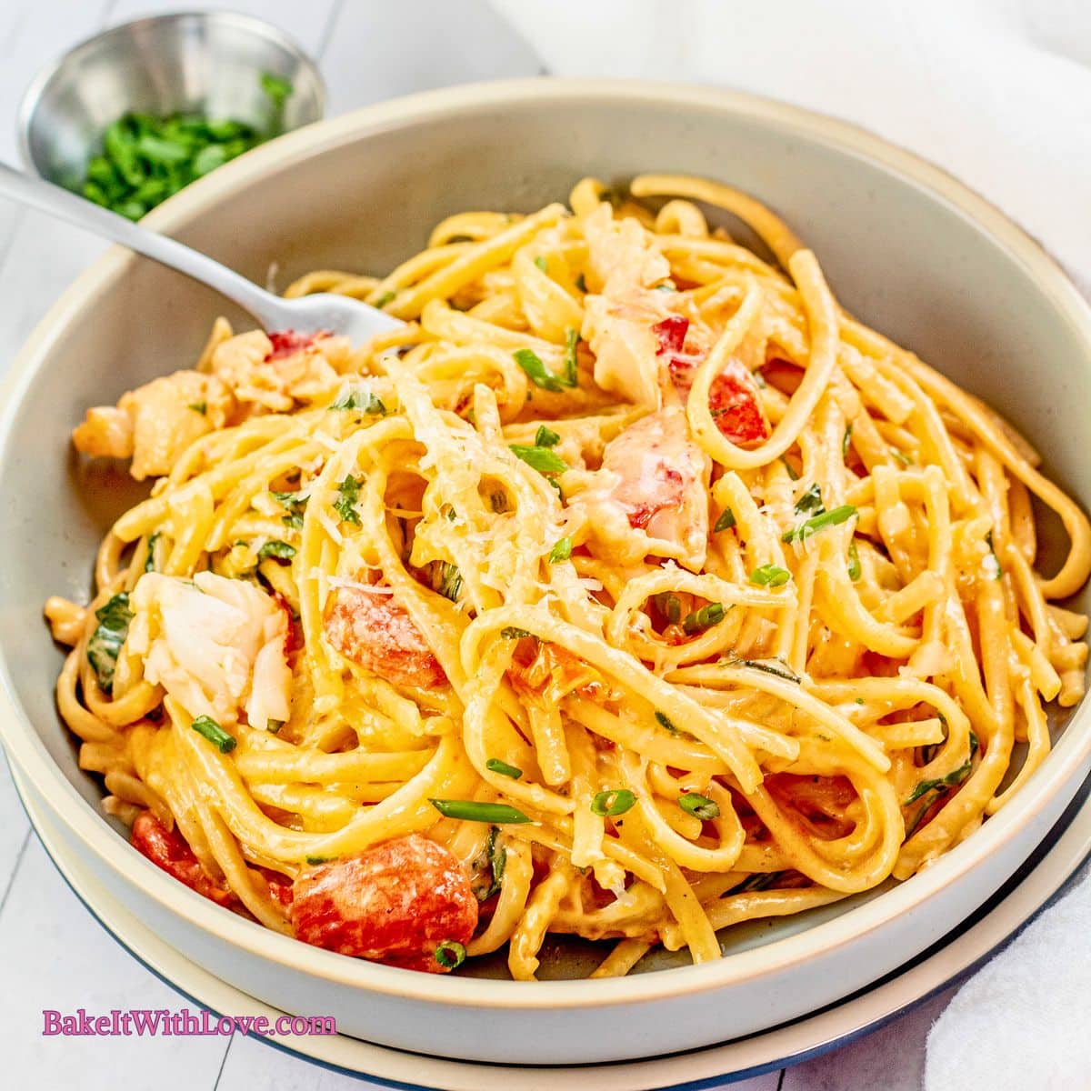 Creamy Tuscan Lobster Linguine