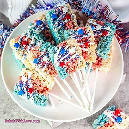 Red, White, and Blue Rice Krispies Treats