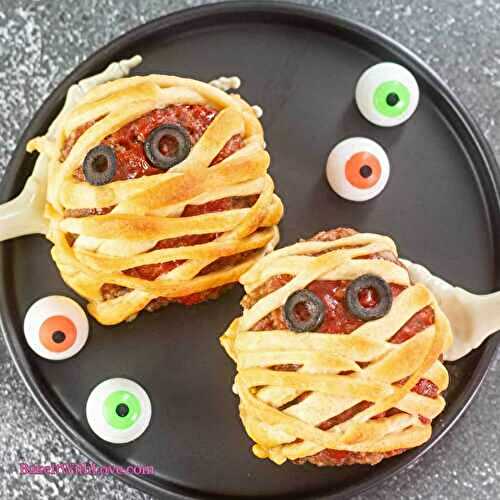 Mini Mummy Meatloaves with Crescent Dough