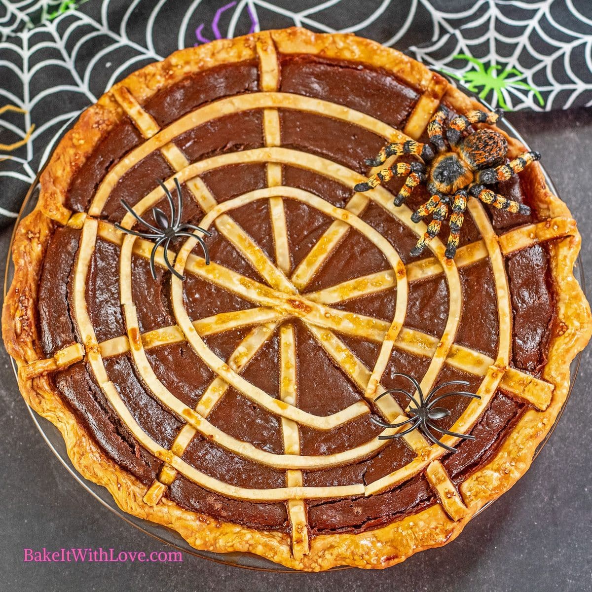 Spiderweb Chocolate Pumpkin Pie