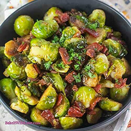 Bacon Brown Sugar Glazed Brussels Sprouts