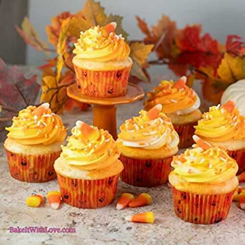 Layered Candy Corn Cupcakes