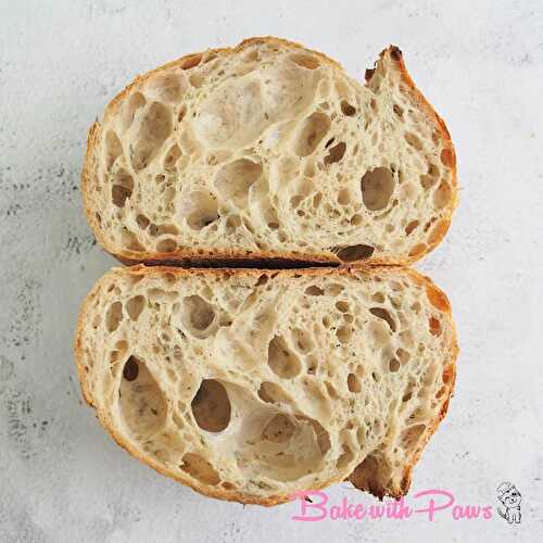 Herbed Open Crumb Sourdough Bread