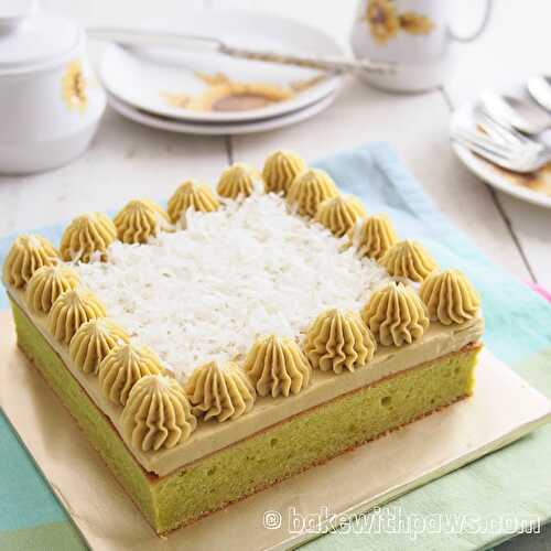 Pandan Butter Cake with Gula Melaka Swiss Meringue Buttercream
