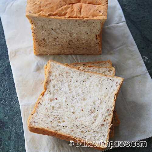 Soft Flaxseed Sandwich Bread (Yudane Method)
