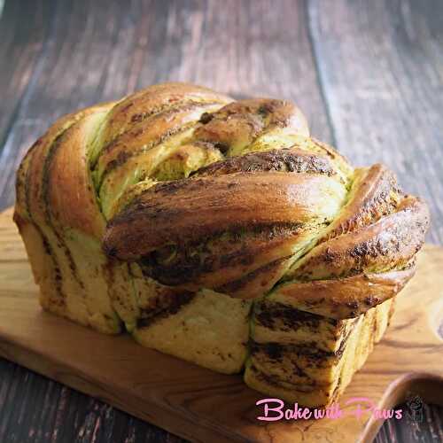 Twisted Pesto Sourdough Bread