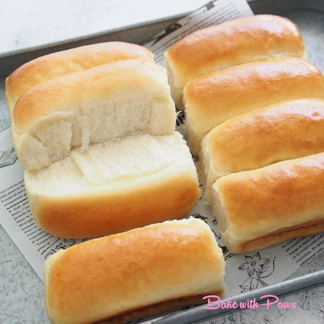 Japanese Soft White Buns (Hybrid Sourdough Discard)