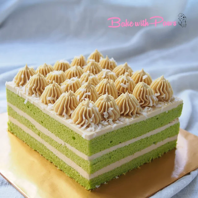 Pandan Cake with Gula Melaka Buttercream (Square)