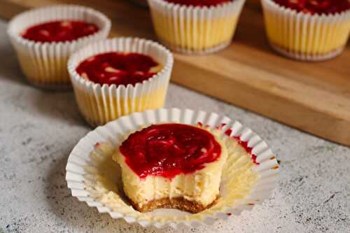 Creamy Raspberry Swirl Mini Cheesecakes