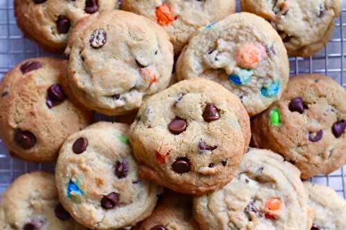 Soft and Chewy Rainbow Chocolate Chip Cookies