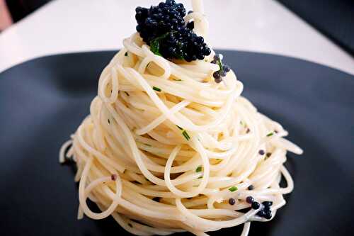 Cold Truffle Angel Hair Pasta with Caviar (Gunther's)