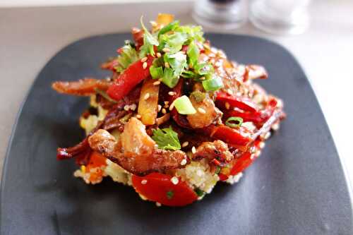 Stir-fry Asian Chicken with Caramelized Peppers