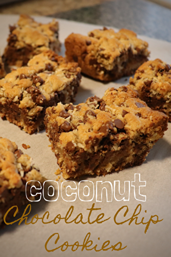 Soft & Chewy Chocolate Chip Coconut Cookie Bars
