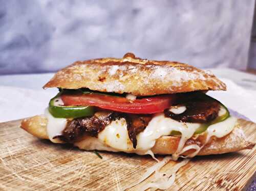 Ciabatta Sandwich With Balsamic Mushroom and Mozzarella - Bimorah