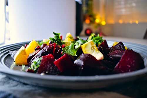 Festive Beet and Fruit Salad [vegan] - Bimorah