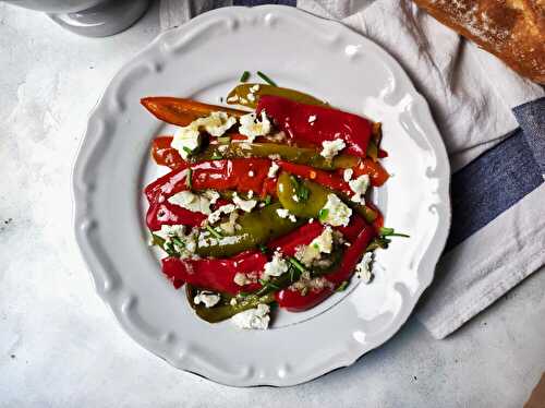 Roasted Romano Peppers With Feta Cheese - Bimorah