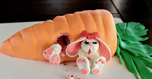 Giant carrot and bunny Easter cake
