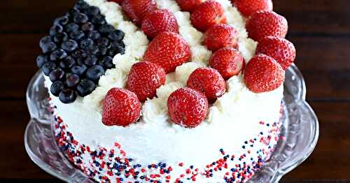 Red, white and blue cake