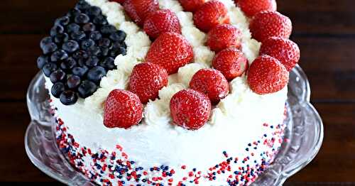 Red, white and blue cake