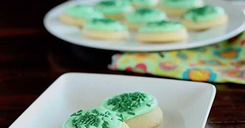 Soft sugar cookies with marshmallow cream frosting