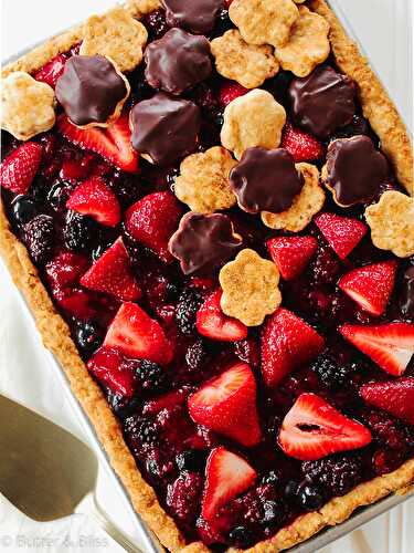 Berry and Chocolate Custard Slab Pie