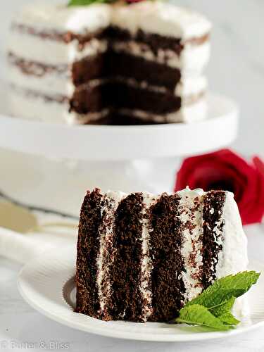 Chocolate Mini Cake with Minty Meringue Buttercream