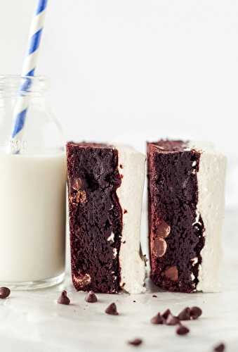 Fudgy Brownies with Vanilla Whipped Topping