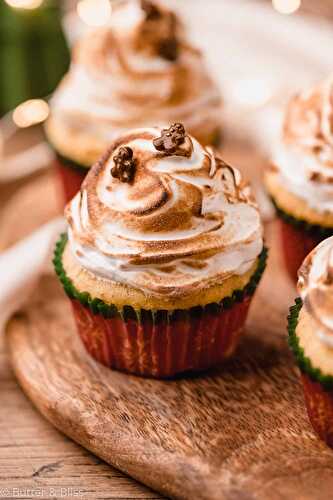 Eggnog Cupcakes with Toasted Marshmallow