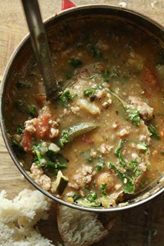 Spicy Tuscan Sausage and Bean Soup "