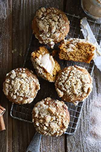 Pumpkin Pecan Streusel Muffins with Whipped Maple Butter