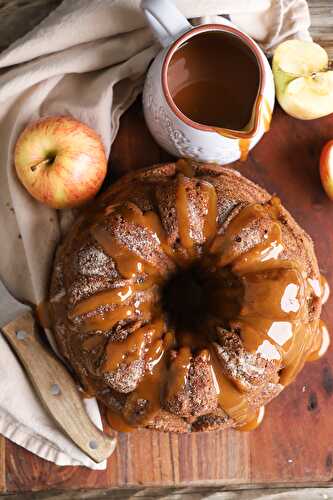 The Best Apple Cider Donut Cake with Salted Caramel
