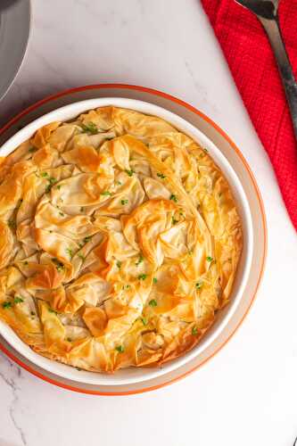 Easy Chicken Pot Pie with Phyllo (Filo) Pastry - Celebrating Flavors