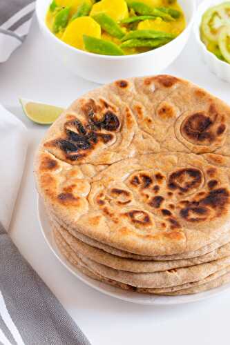Soft Whole Wheat Flatbread - with Yeast - Celebrating Flavors