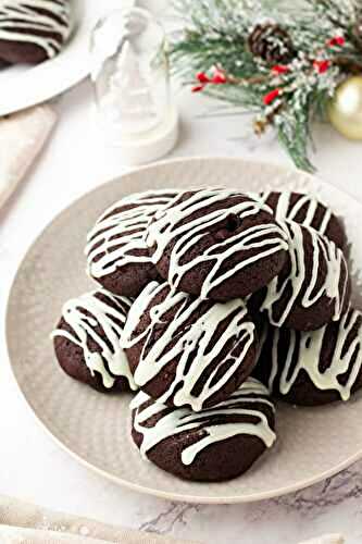Cranberry Orange Chocolate Cookies Drizzled with White Chocolate