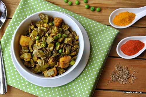 Sem Matar Aloo । Indian Beans and Potato vegetable
