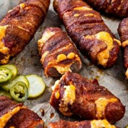 Bacon-Wrapped Sausage Popper Boats